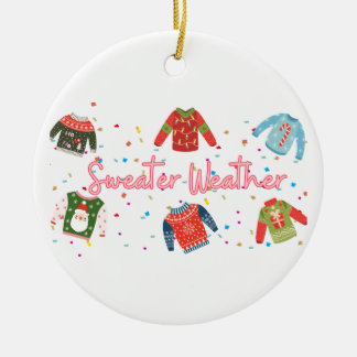 Sweater Weather  Ceramic Tree Decoration