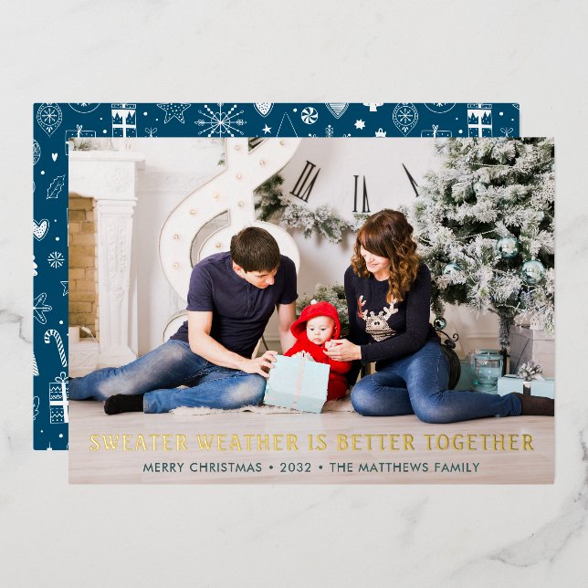 Sweater Weather is Better Together Christmas Photo (Front/Back)