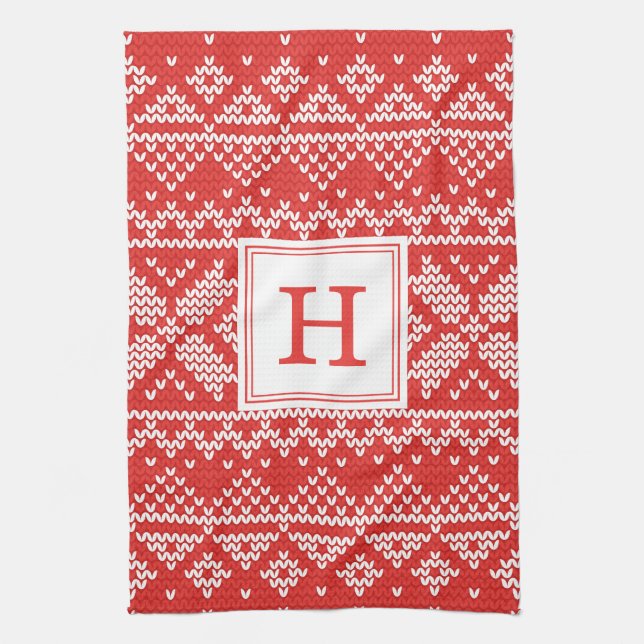 Sweater Weather | Monogram Holiday Tea Towel (Vertical)