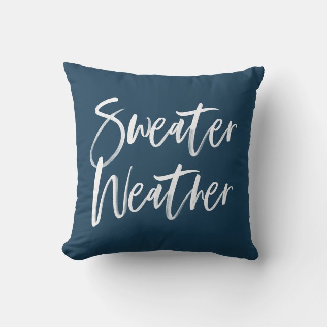 Sweater Weather | Navy Holiday Cushion (Front)