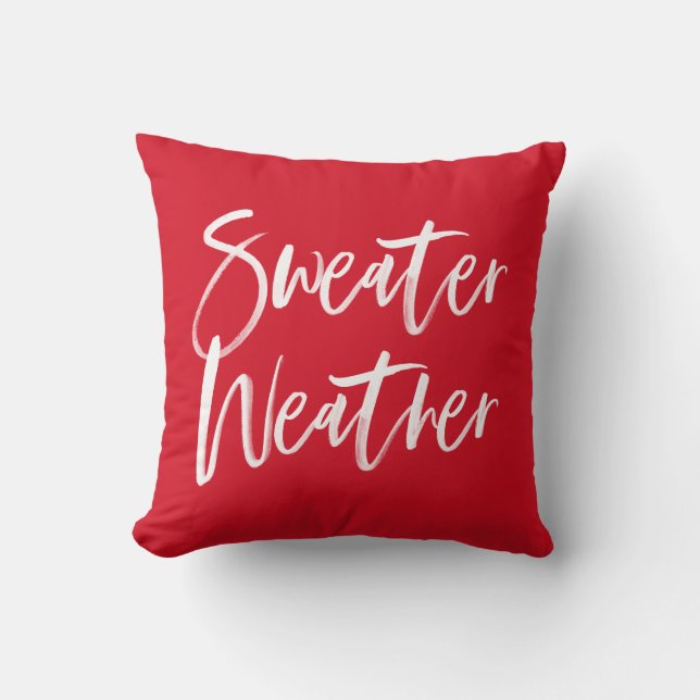 Sweater Weather | Red Holiday Cushion (Front)