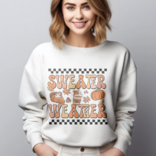 Sweater Weather Shirt, Retro Fall Pumpkin Season 