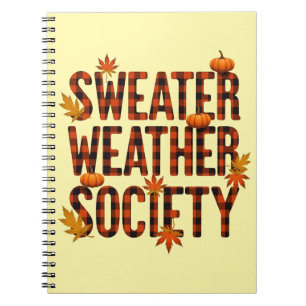 Sweater Weather Society Plaid Letter Fill Notebook