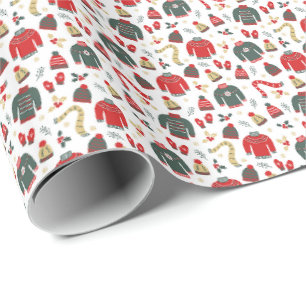 Sweaters Hats & Mittens Holiday Wrapping Paper