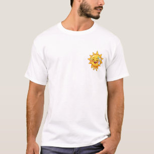 Sweating Cartoon Sun Character Wiping Forehead T-Shirt