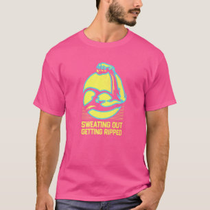 Sweating Out Getting Ripped Workout Player Gym Ath T-Shirt