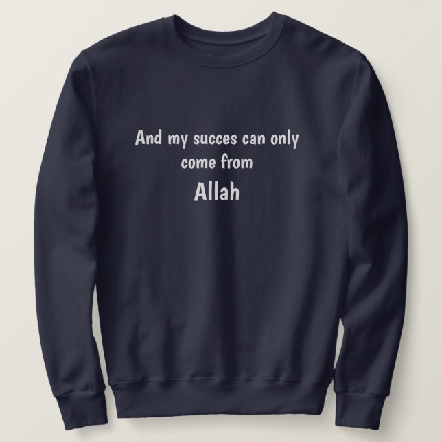 Sweatshirt "Allah = Success" blue. (Design Front)