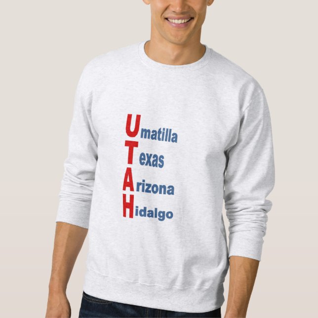 Sweatshirt cendre homme  TOURISM  WEST  USA  (Front)