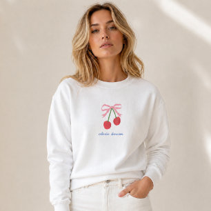 Sweatshirt   Cherry Coquette Bow Cute Illustration