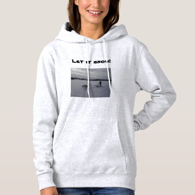 Sweatshirt Siberian Husky Mushing Dogsled (Front)