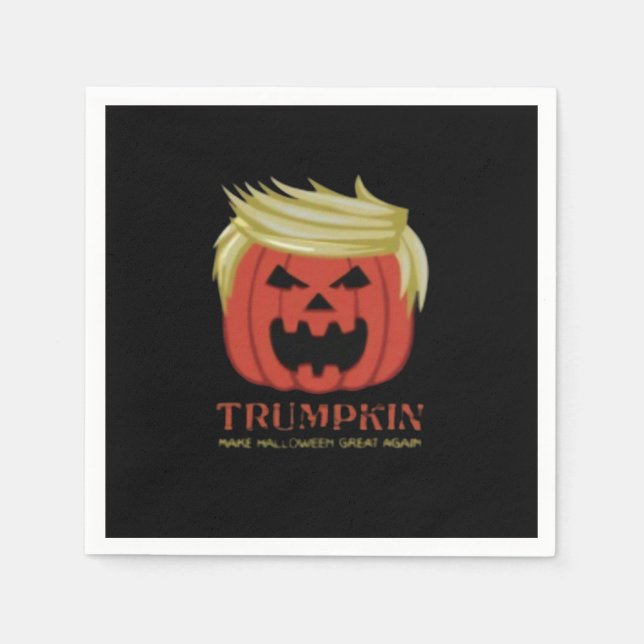 Sweatshirt, Trumpkin, Halloween Merch  Napkin (Front)
