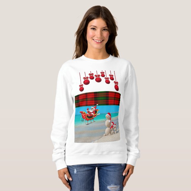 Sweatshirt Vintage Santa Beach Bum  (Front Full)
