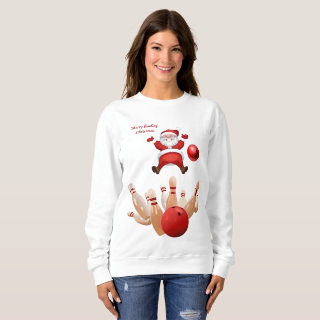 Sweatshirt Vintage Santa Bowling (Front Full)
