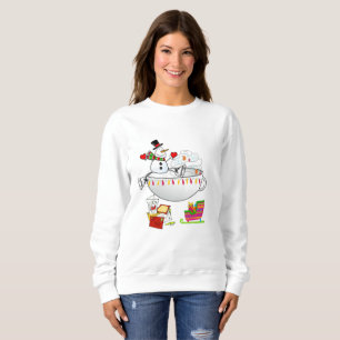 Sweatshirt Vintage Snowman in a Coffee Mug