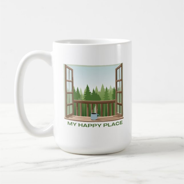 Sweatshirt Window with a View Happy Place Coffee Mug (Left)