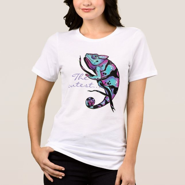 Sweatshirt with a cute chameleon image. Tri-Blend shirt (Front)