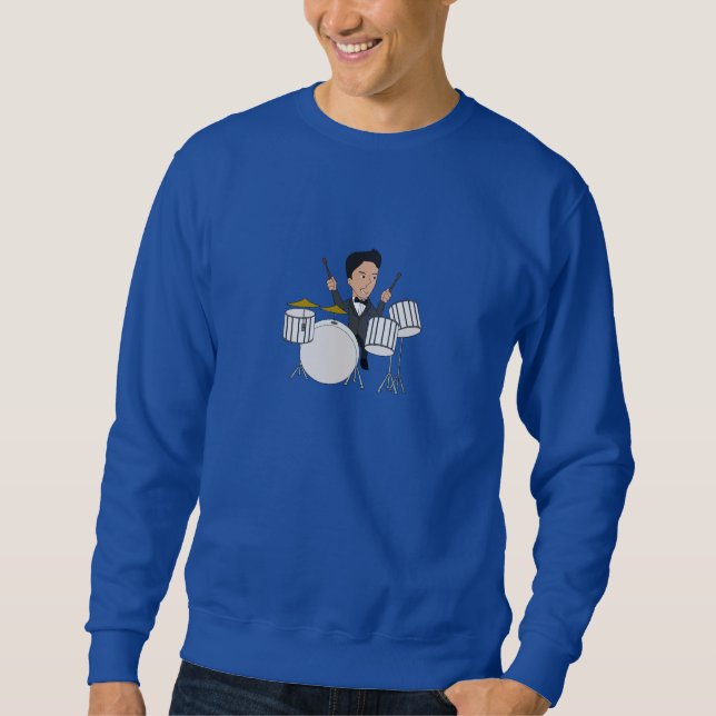 Sweatshirt with a drummer cartoon (Front)