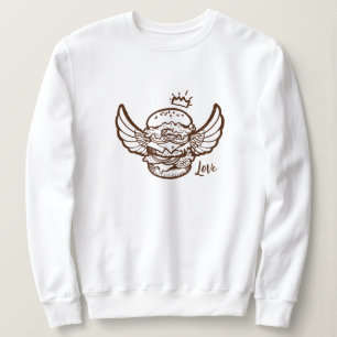 Sweatshirt with hamburger print.