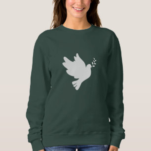 Sweatshirt with White Dove   Peaceful and Stylish 