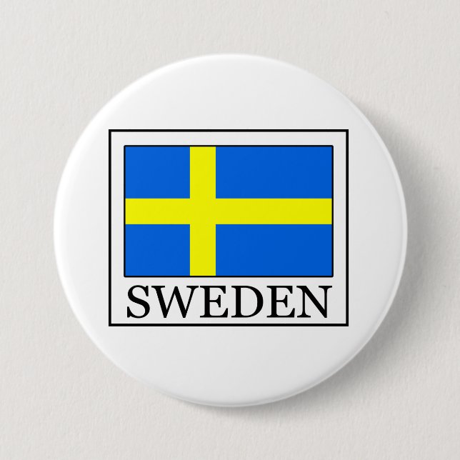 Sweden 7.5 Cm Round Badge (Front)