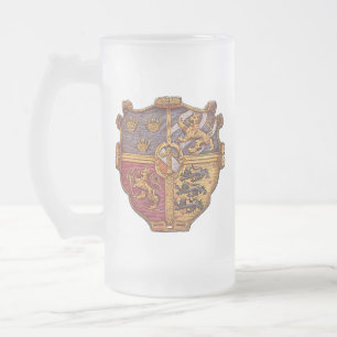 Sweden Ancient Coat of Arms Frosted Glass Beer Mug