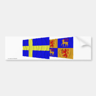 Sweden and Kalmar län waving flags Bumper Sticker