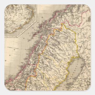 Sweden and Norway 5 Square Sticker