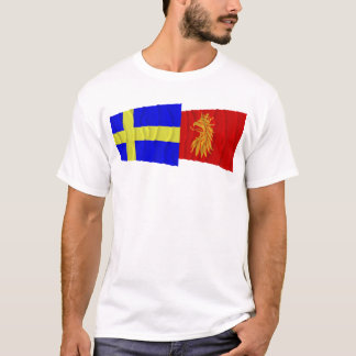 Sweden and Skåne län waving flags T-Shirt