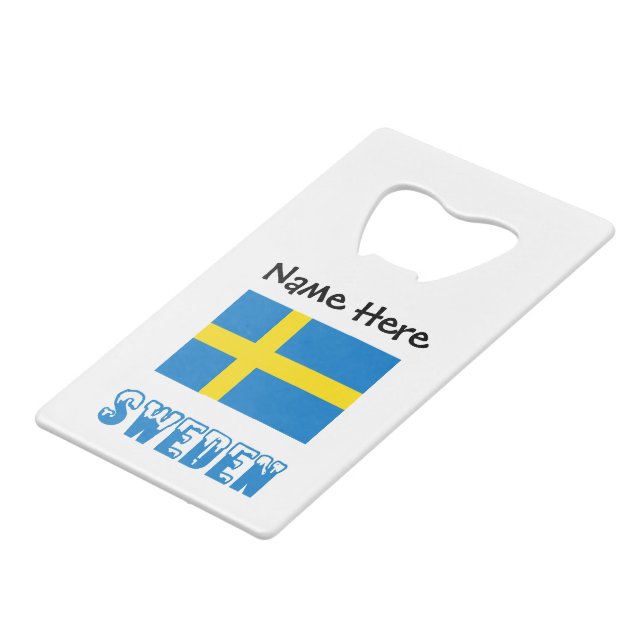 Sweden and Swedish Flag with Your Name (Front Angled)