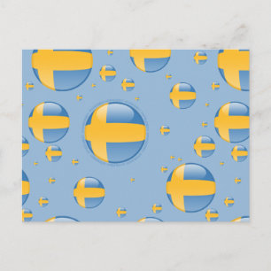 Sweden Bubble Flag Postcard