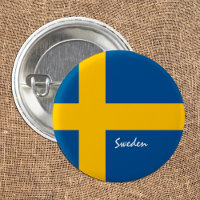 Sweden button, patriotic Swedish Flag fashion