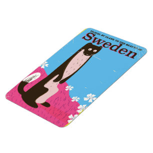 Sweden Cartoon vintage travel poster Magnet