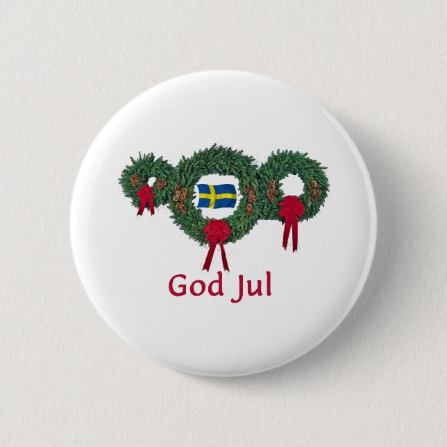Sweden Christmas 2 6 Cm Round Badge (Front)