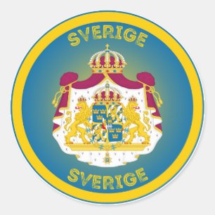 Sweden Coat of Arms Circle Shape Classic Round Sticker