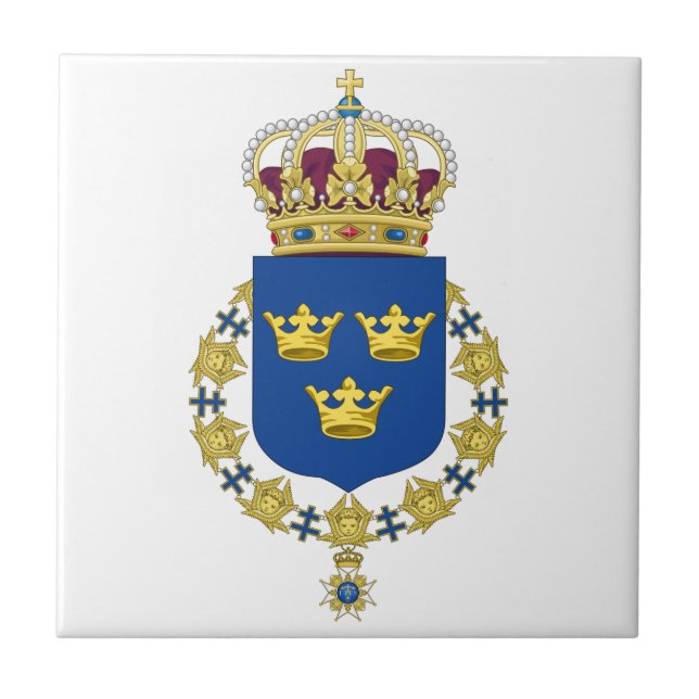 Sweden Coat of Arms Tile (Front)