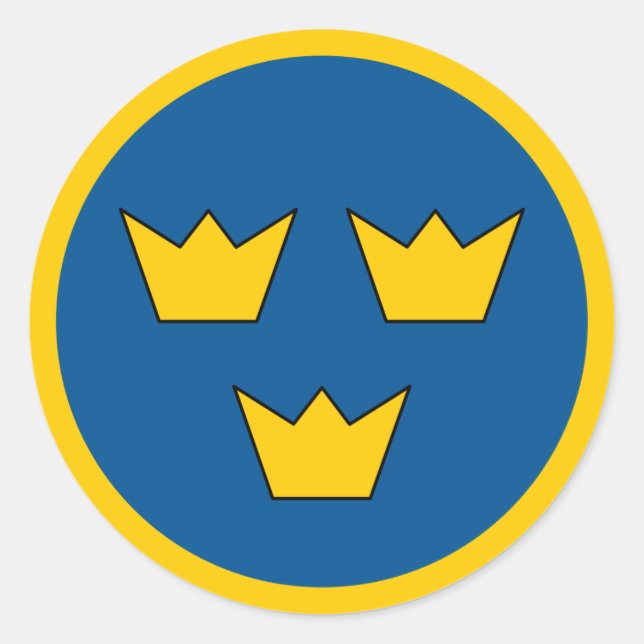 Sweden country flag roundel round symbol army nati classic round sticker (Front)