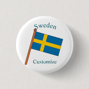 Sweden Country Flag Thunder_Cove 3 Cm Round Badge