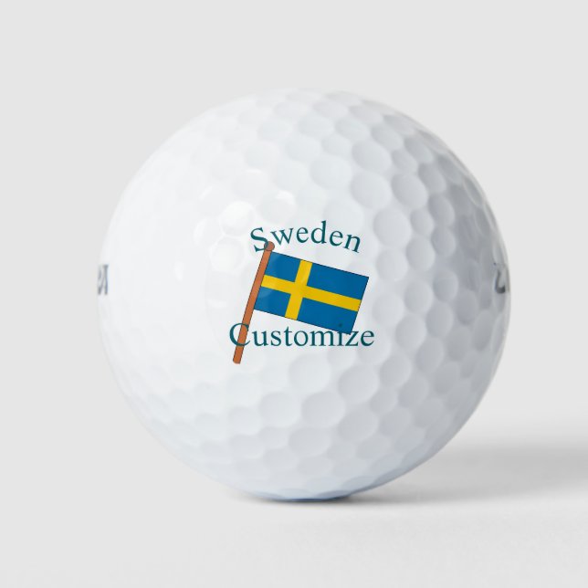 Sweden Country Flag Thunder_Cove Golf Balls (Front)