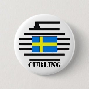 Sweden Curling 6 Cm Round Badge