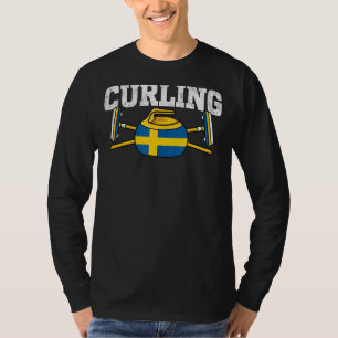 Sweden Curling Broom Winter Ice Sports Swedish Fla T-Shirt