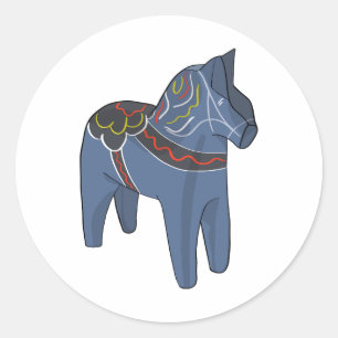 Sweden Dala Horse Dalecarlian Swedish Classic Round Sticker