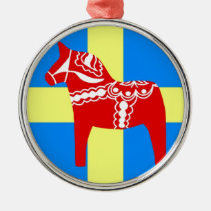 Sweden Dala Horse Metal Tree Decoration