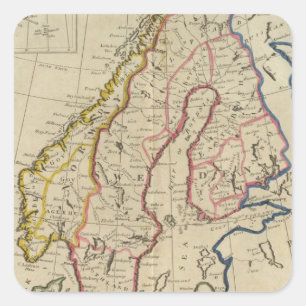 Sweden, Denmark, Norway and Finland 2 Square Sticker