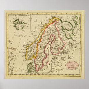 Sweden, Denmark, Norway, Finland, Iceland Poster