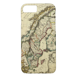 Sweden, Denmark, Norway with boundaries outlined iPhone 8/7 Case