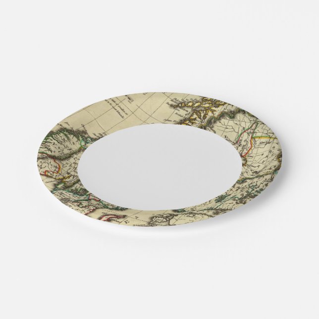 Sweden, Denmark, Norway with boundaries outlined Paper Plate (Angled)