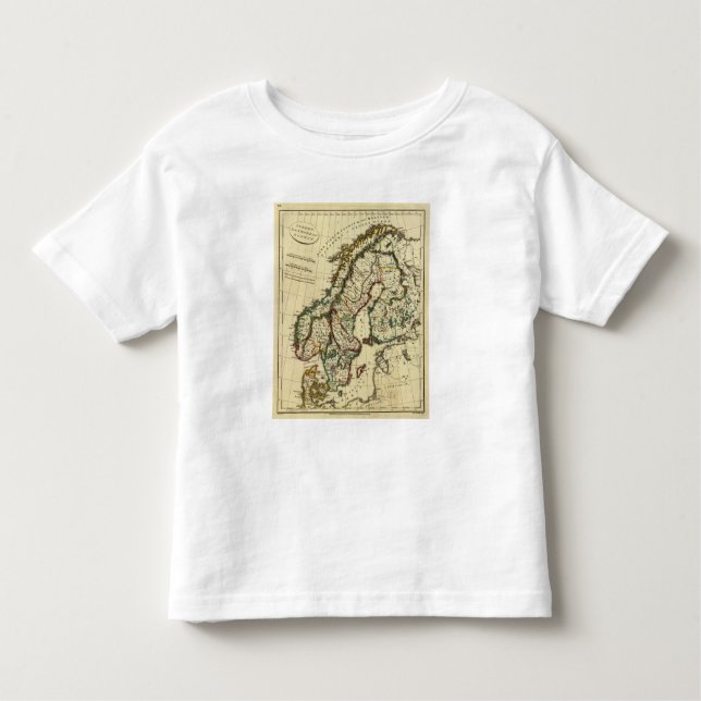 Sweden, Denmark, Norway with boundaries outlined Toddler T-Shirt (Front)