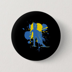 Sweden Flag Biathlonist - Swedish Biathlon 1  6 Cm Round Badge