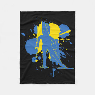 Sweden Flag Biathlonist - Swedish Biathlon 1 Fleece Blanket