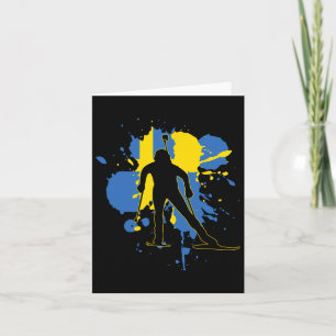 Sweden Flag Biathlonist - Swedish Biathlon  Card